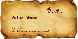 Vaisz Ahmed névjegykártya